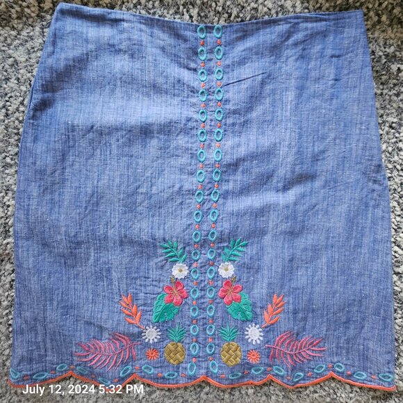 Summer A-line linen/cotton skirt from Talbots - Picture 5 of 7